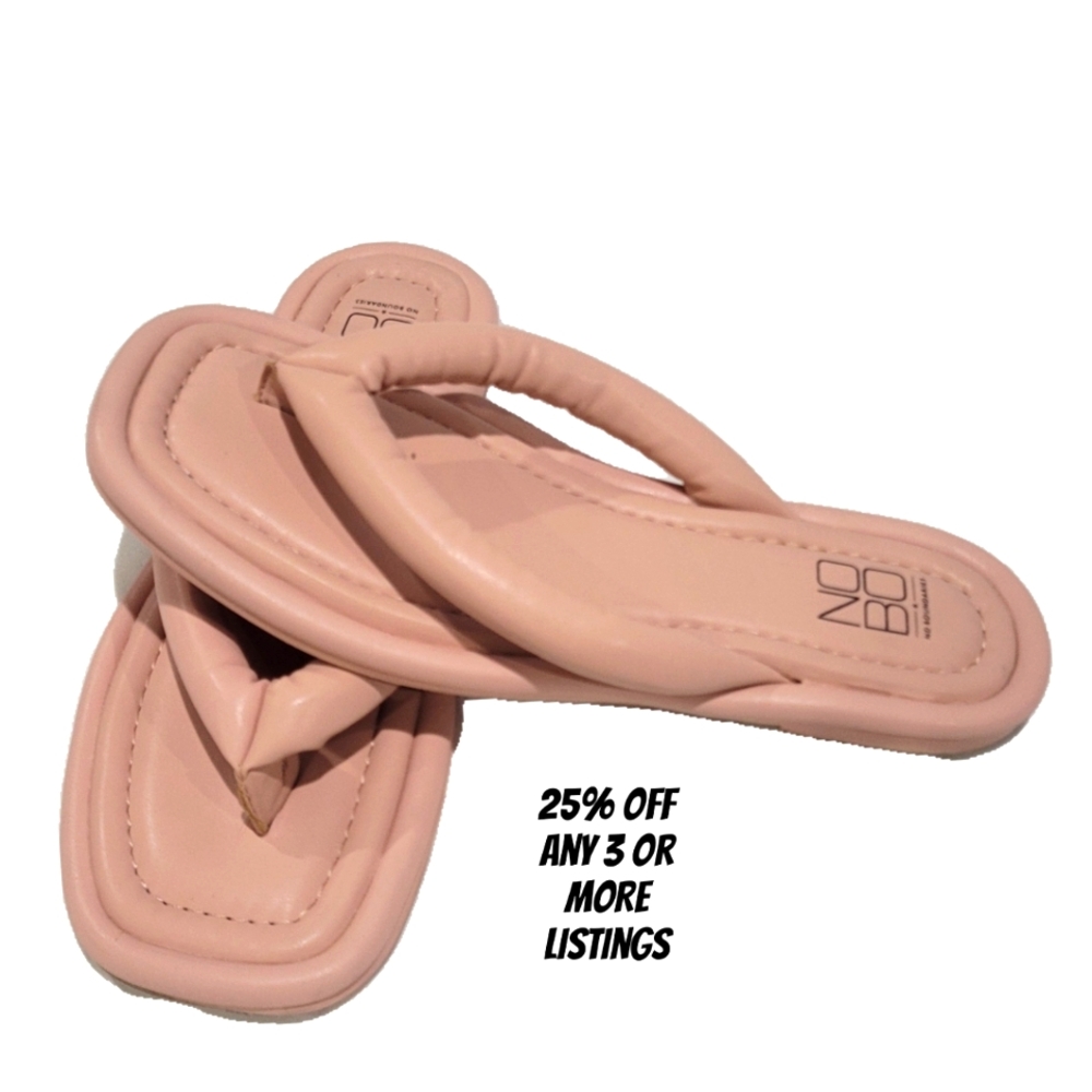 Women's Pink Sandals Size 8 Cushion Thong Flip Flop Mauve Blush Slip On Shoe